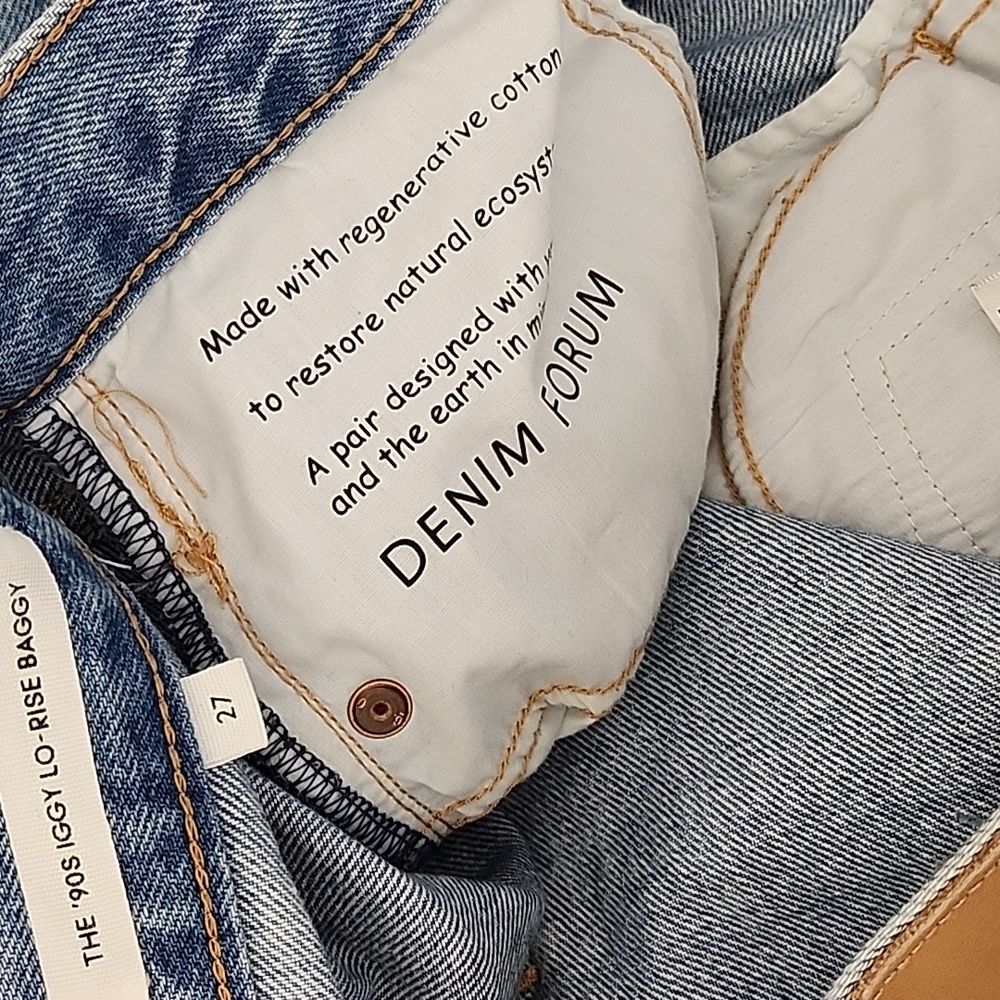 Aritzia 100% Cotton Denim Forum The '90S Iggy Lo-Rise Baggy Jeans Size 27 - Picture 15 of 16